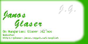 janos glaser business card